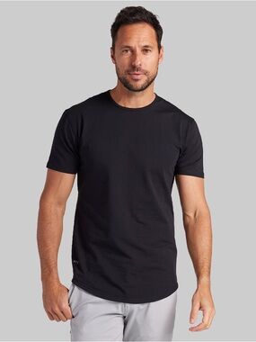 Pair of Men's BYLT Black/Maroon  Crewneck T-Shirt Drop Cut Lux Casual Basic